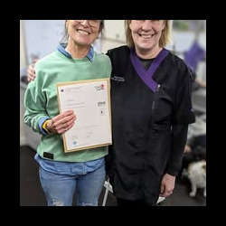 Student receives her City and Guilds Level 3 Dog Grooming Diploma Bromsgrove